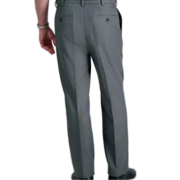 Haggar Cool 18® Heather Solid Pant in Graphite 34 x 29 Expandable Waistband - Picture 3 of 7